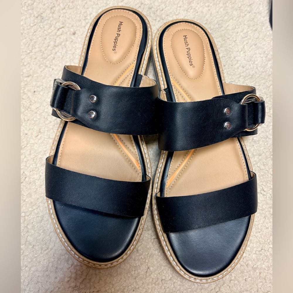 Hush Puppies Women's Black Slide Sandals